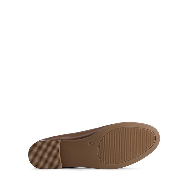Chic Metallic Detail Loafers - BROWN PU - 2